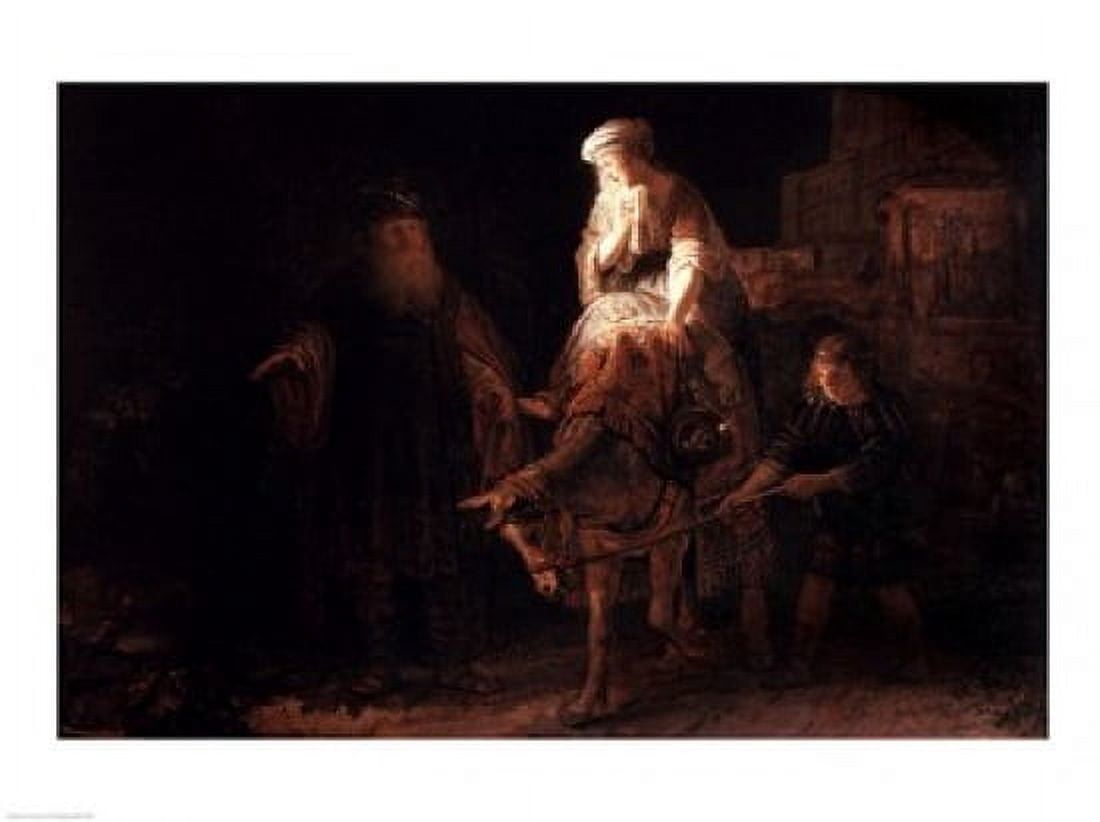 The Departure of the Shemanite Wife Canvas Art - Rembrandt van Rijn (24 x 18)