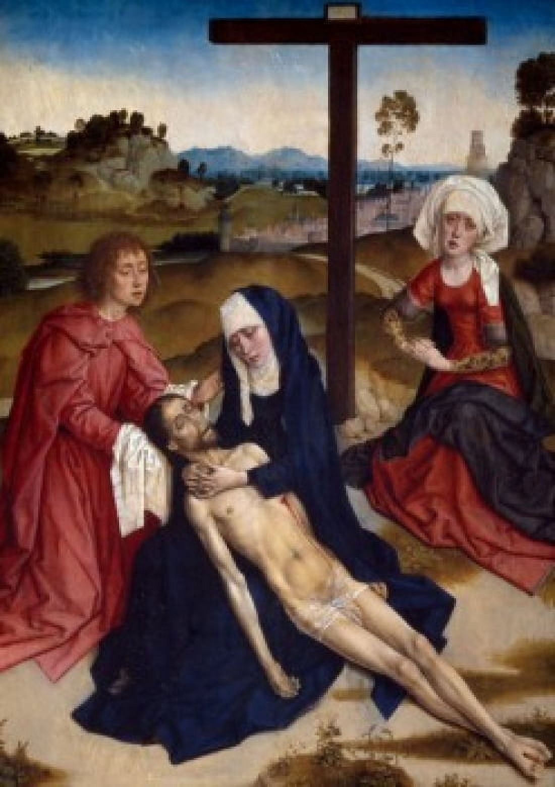 The Deploration of Christ by Dieric Bouts the Elder (c 1415-1475 ) Paris Musee du Louvre Canvas Art - Dieric Bouts the Elder (18 x 24)