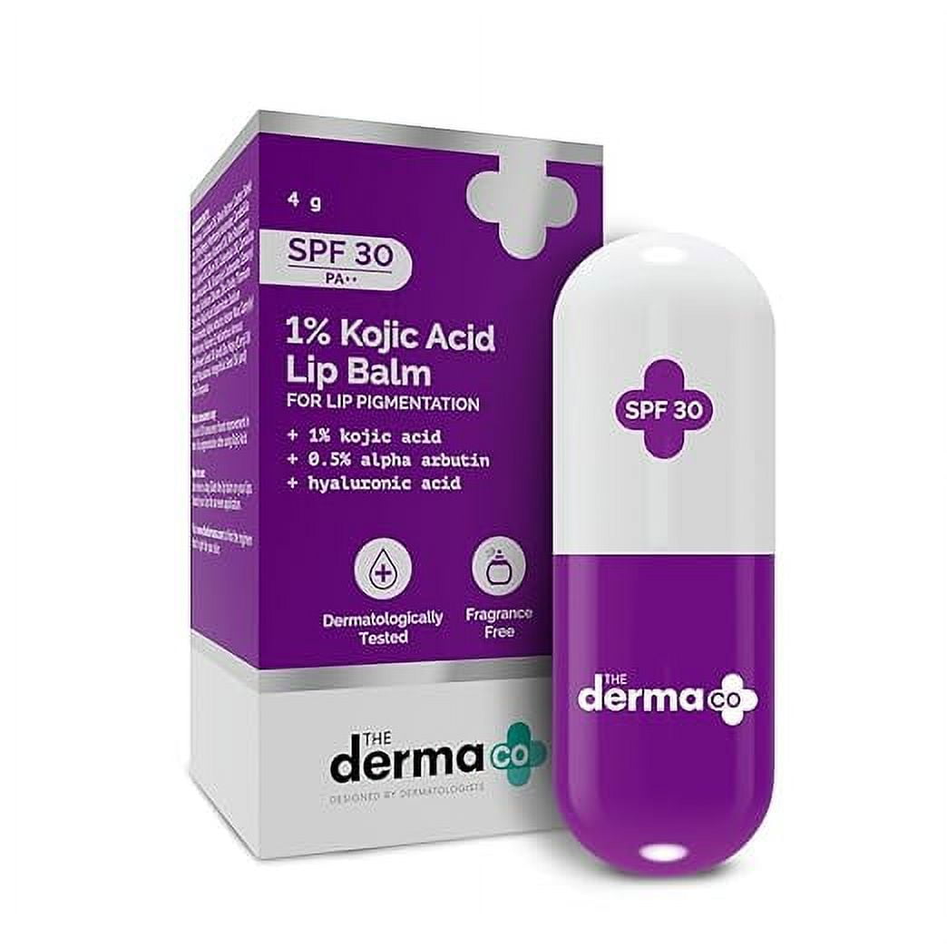 The Derma Co 1% Kojic Acid Lip Balm I With Alpha Arbutin & Hyaluronic Acid  I SPF 30 PA 4G