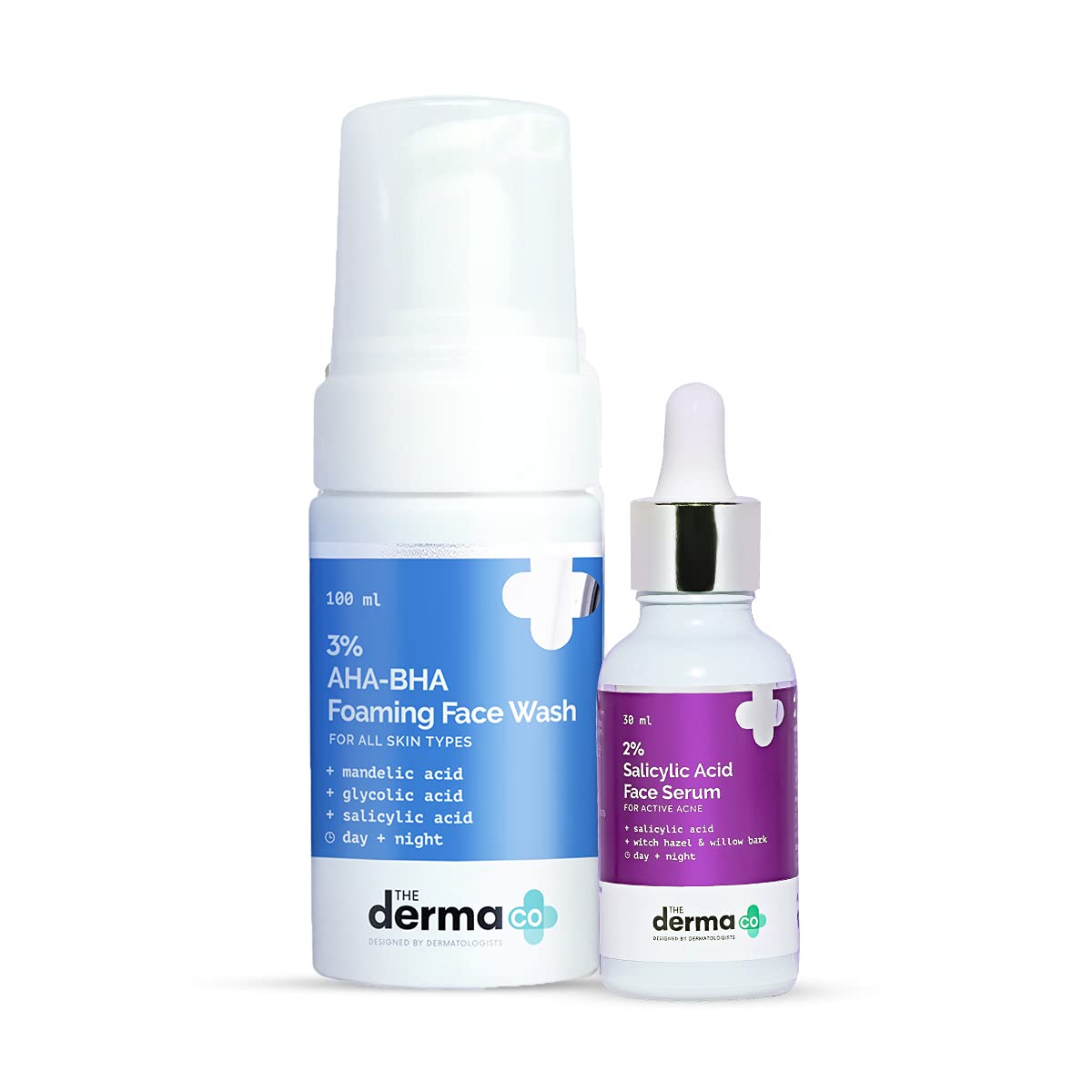 The Derma Co Bye Bye Acne Combo 3 AhaBha Foaming Face Wash (100 Ml) + 2 Salicylic Acid Face