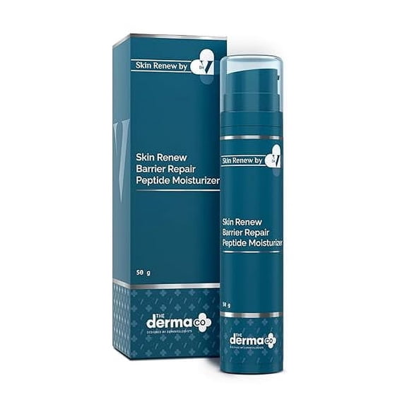 The Derma Co. X Dr.V Skin Renew Barrier Repair Peptide Moisturizer-Peptide & Vitamin C-50Ml|Repairs Skin Barrier & Deeply Moisturizes|Aids Skin Regeneration|Moisturizes & Strengthe