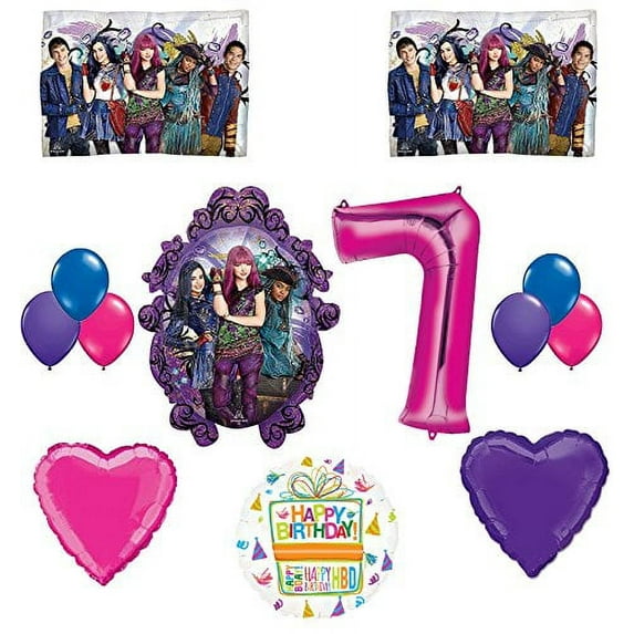 The Descendants Party Supplies and 7th Birthday Balloon Bouquet Decorations