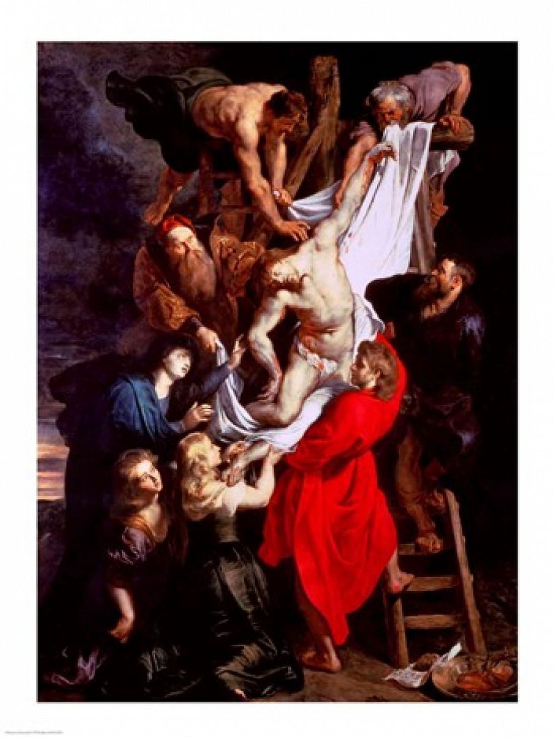 The Descent from the Cross central panel of the triptych Canvas Art - Peter Paul Rubens (18 x 24)
