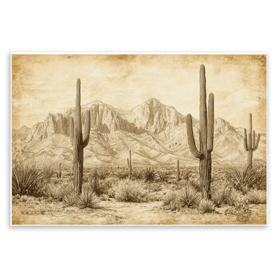 Stupell Industries The Desert Sepia Landscape Wall Plaque Art, design by Petal Prints Design