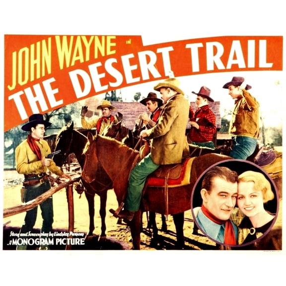 The Desert Trail Far Left: John Wayne Right Inset: John Wayne Mary Kornman 1935. Movie Poster Masterprint