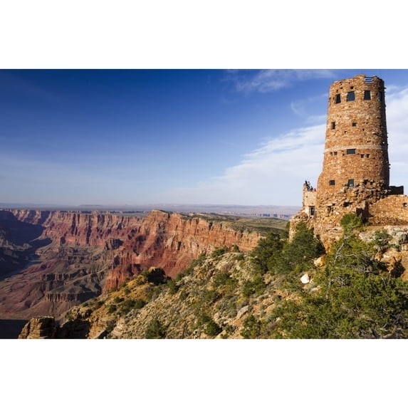 The Desert View Watchtower Grand Canyon National Park Arizona USA. Poster Print by Russ Bishop