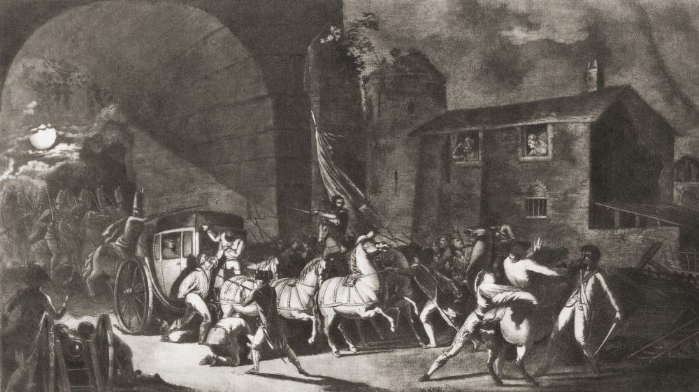 The Detention Of French King Louis Xvi At Varennes France In 1791 From A Contemporary Print Canvas Art - Ken Welsh Design Pics (19 x 10)