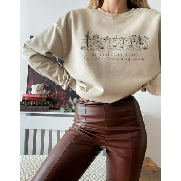 The Devil Can Scrap But The Lord Has Won Sweatshirt, Western,The Devil Can Scrap But The Lord Has Won Sweatshirt