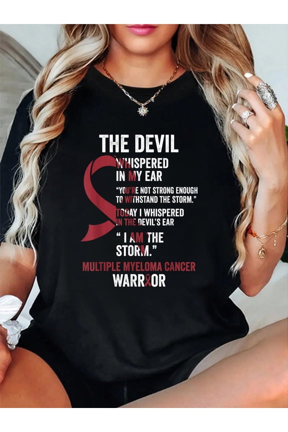 The Devil- Multiple Myeloma Cancer Awareness Support Ribbon T-Shirt
