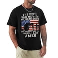 thumbnail image 1 of The Devil Saw Me With My Head Down Dapper Men's Cotton Short Sleeve HD Print Tee for Casual T-Shirt Crew Neck Top Black S, 1 of 7