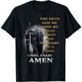 thumbnail image 1 of The Devil Saw Me With My Head Down Until I Said Amen Retro T-Shirt, 1 of 3