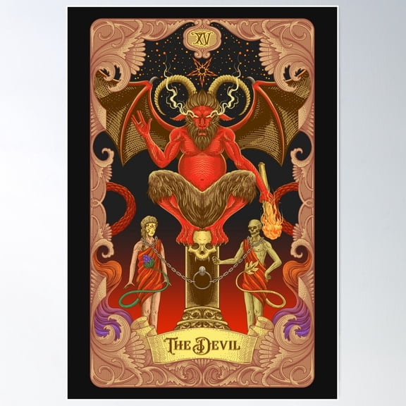 The Devil Tarot Illustration Poster Wall Art Modern Wall Decor For Living Room Bedroom Art