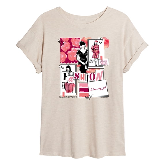 The Devil Wears Prada - Fashion Sketchbook - Juniors Oversized Graphic T-Shirt