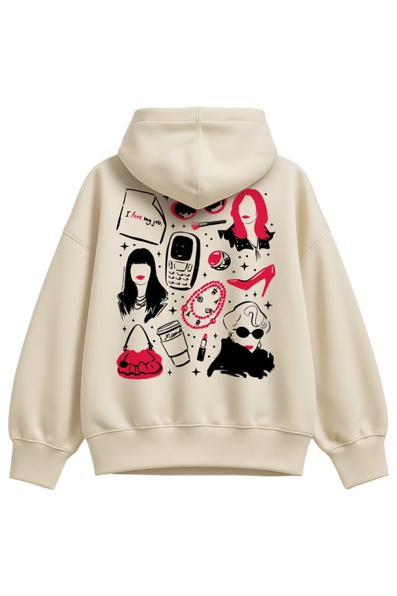 - Icon Grid - Women's Oversized Fleece Hoodie Sweatshirt