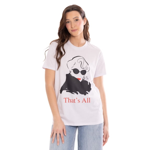 The Devil Wears Prada Women's Relaxed Fit Short Sleeve Graphic T-Shirt Lilac Hint Miranda Priestly Portrait