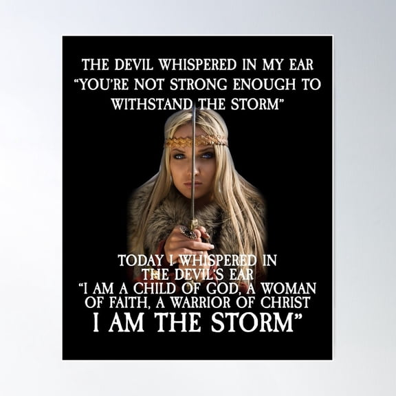 The Devil Whispered In My Ear Bible Verse Poster Wall Art, UNFRAMED PAPER POSTER