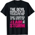 thumbnail image 1 of The Devil Whispered In My Ear Breast Cancer Awareness T-ShirtMen and women, White Black T-shirt, size: Extra large S-1911XL, 1 of 4