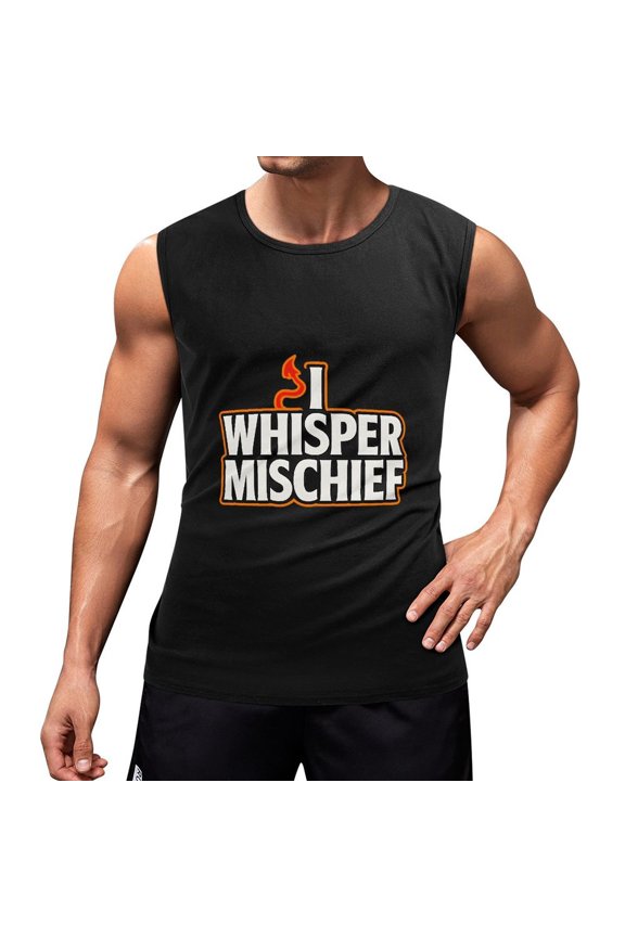 The Devil Whispered In My Ear Men's Tank Top Muscle Workout Gym Sleeveless T-Shirt X-Large