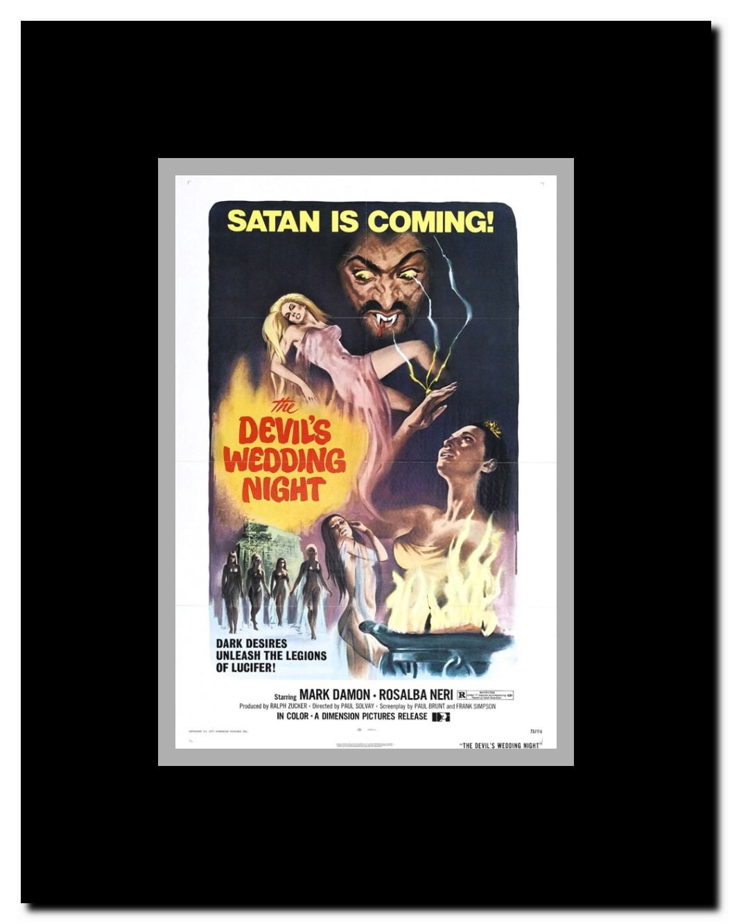 The Devil's Wedding Night Framed Movie Poster