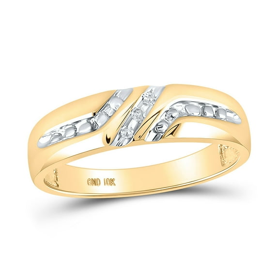 The Diamond Deal 10kt Yellow Gold Mens Round Diamond Wedding Band Ring .03 Cttw