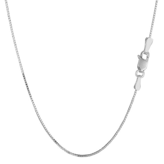 The Diamond Deal 925 SOLID Sterling Silver 0.9mm Classic Box Chain with Lobster Clasp, Dainty Thin Chain, Unisex (24 IN And 0.9 MM)