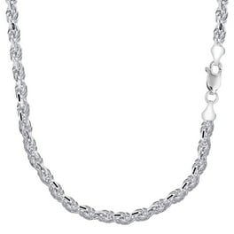 Savlano 925 Sterling Silver 6mm Solid Italian Rope Diamond Savlano 925 Sterling Silver 6mm Solid Italian Rope Diamond