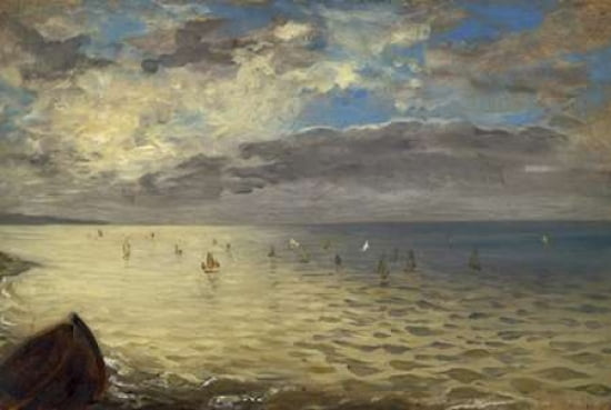 The Dieppe Sea Canvas Art - Eugene Delacroix (20 x 28)