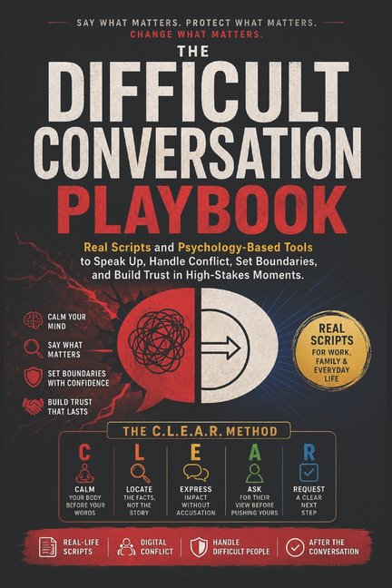 The Difficult Conversation Playbook: Real Scripts and Psychology-Based Tools to Speak Up, Handle Conflict, Set Boundarie, (Paperback)
