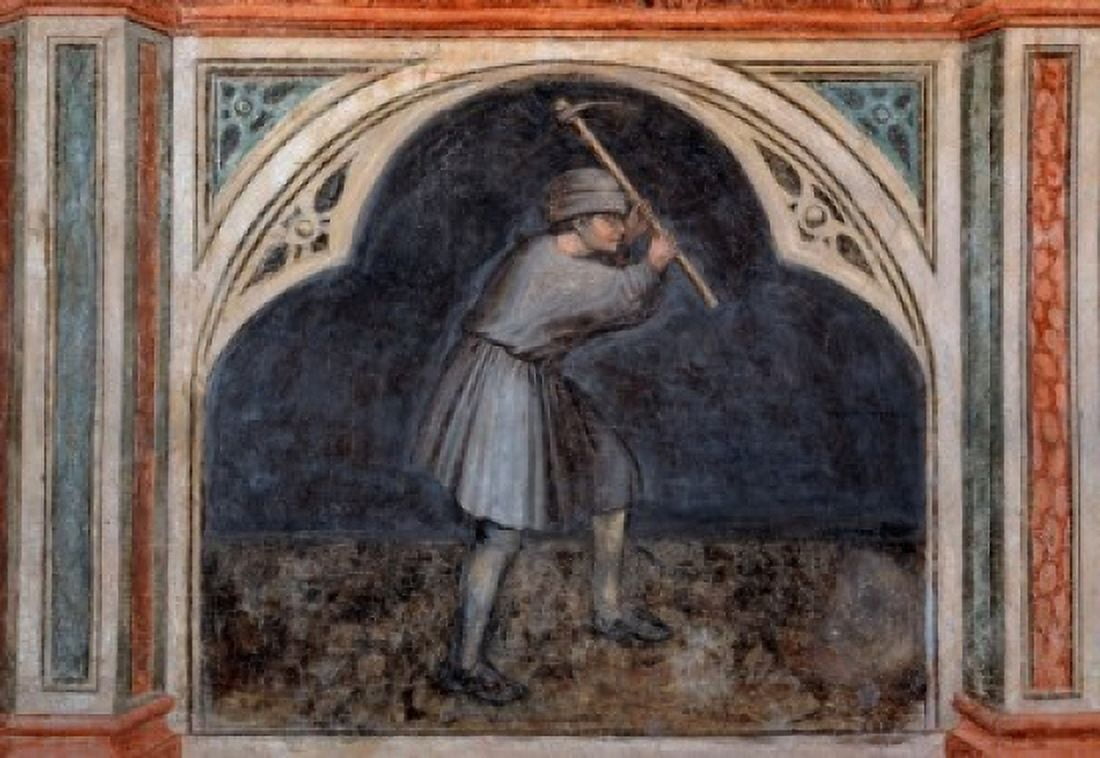 The Digger Artist Unknown (Italian) Fresco Palazzo della Ragione Padua Italy Canvas Art - (18 x 24)