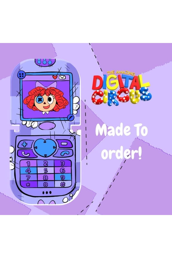 The Digital Circus Ragatha Flip Phone Acrylic Keychain TADC Ragatha Doll Pattern (1 keychain)