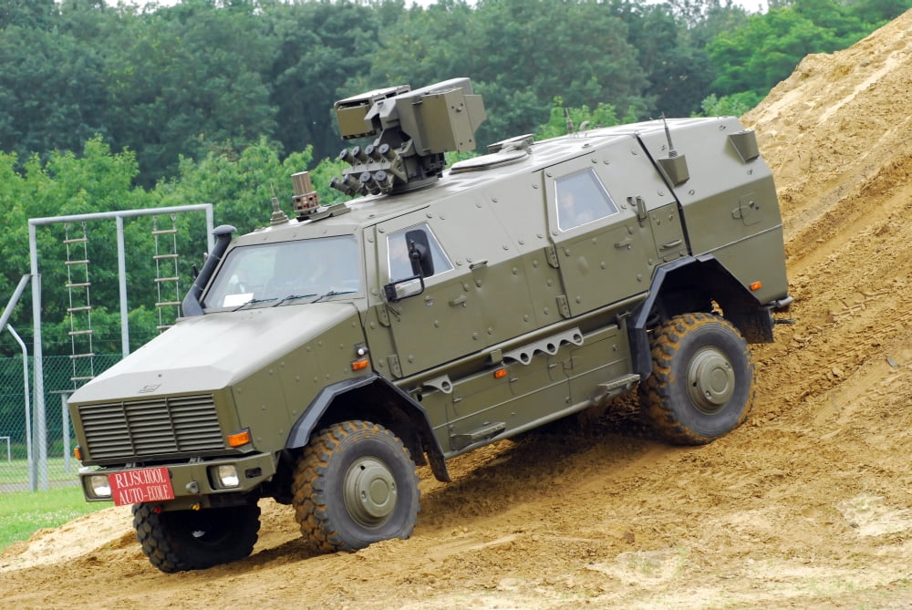 The Dingo 2 MPPV of the Belgian Army on rough terrain Canvas Art - Luc De JaegerStocktrek Images (17 x 12)