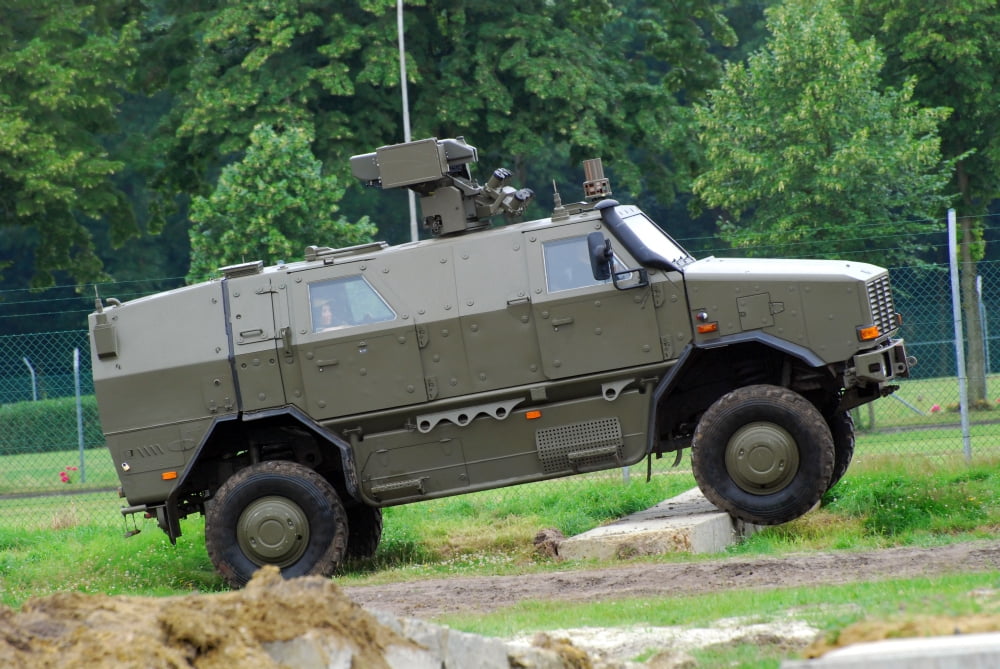 The Dingo 2 MPPV of the Belgian Army on rough terrain Canvas Art - Luc De JaegerStocktrek Images (34 x 23)