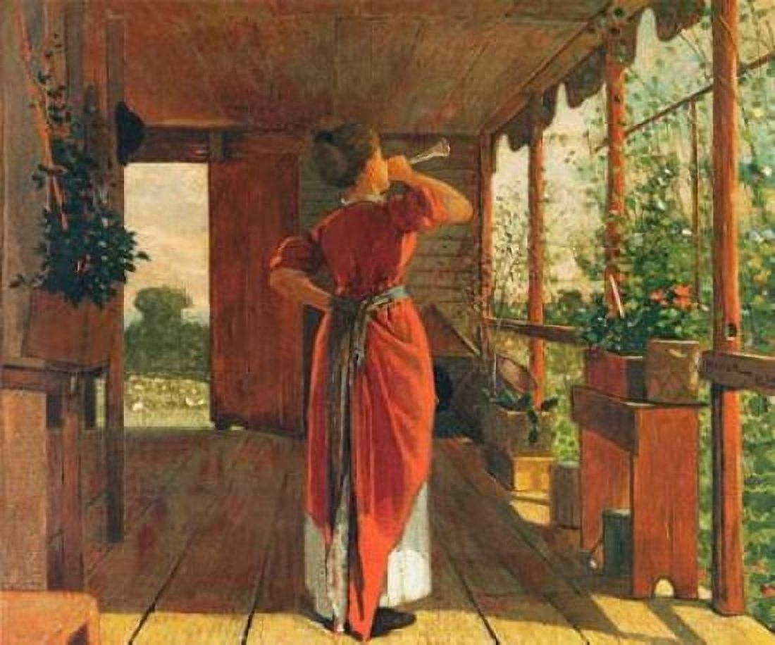 The Dinner Horn Canvas Art - Winslow Homer (20 x 24)