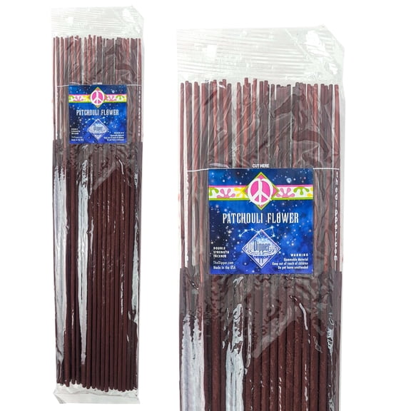 The Dipper 19" Jumbo Incense Sticks 50 Count Pack Double Strength - Patchouli Flower Scent