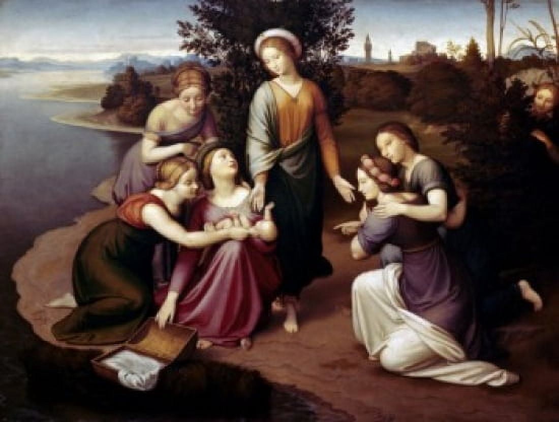 The Discovery of Moses by Johann Friedrich Overbeck (1789-1869) Canvas Art - Johann Friedrich Overbeck (18 x 24)