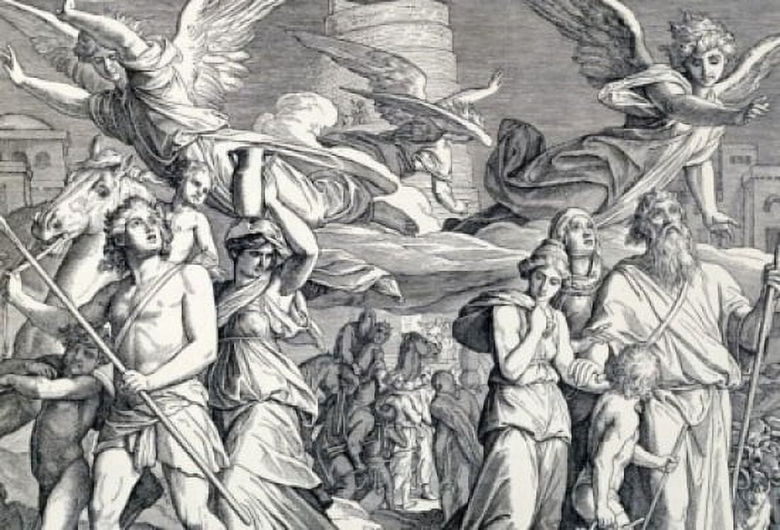 The Dispersal of the Nations by Julius Schnorr Von Carolsfeld engraving (1794-1872) Canvas Art - Julius Schnorr Von Carolsfeld (18 x 24)