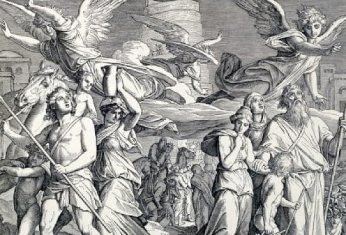 The Dispersal of the Nations by Julius Schnorr Von Carolsfeld engraving (1794-1872) Canvas Art - Julius Schnorr Von Carolsfeld (24 x 36)