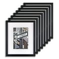 thumbnail image 1 of The Display Guys 11x14 Glossy Black ART DECO Picture Poster Frames w. Mat for 8x10 + 5x7 Collage Mat (Value 8-Pack), Plexiglass 5/8" Thin Border, 1 of 1
