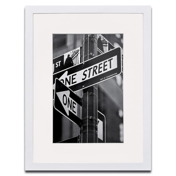 The Display Guys –– Solid Pine Wood Picture Frame with Tempered Glass & Mat – Wall Mounting – 12" x 16" - White