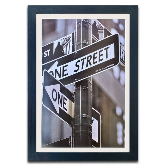 The Display Guys – Square Profile Picture Frame – Solid Black Wood with Mat – Wall Mounted – Tabletop Display - 12x18 matted to 11x17, Set of 4