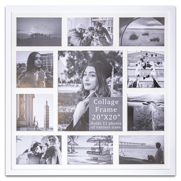 The Display Guys – Square Profile Picture Frame – Square Picture Frame - 20" x 20" Square Collage Picture Frame - White