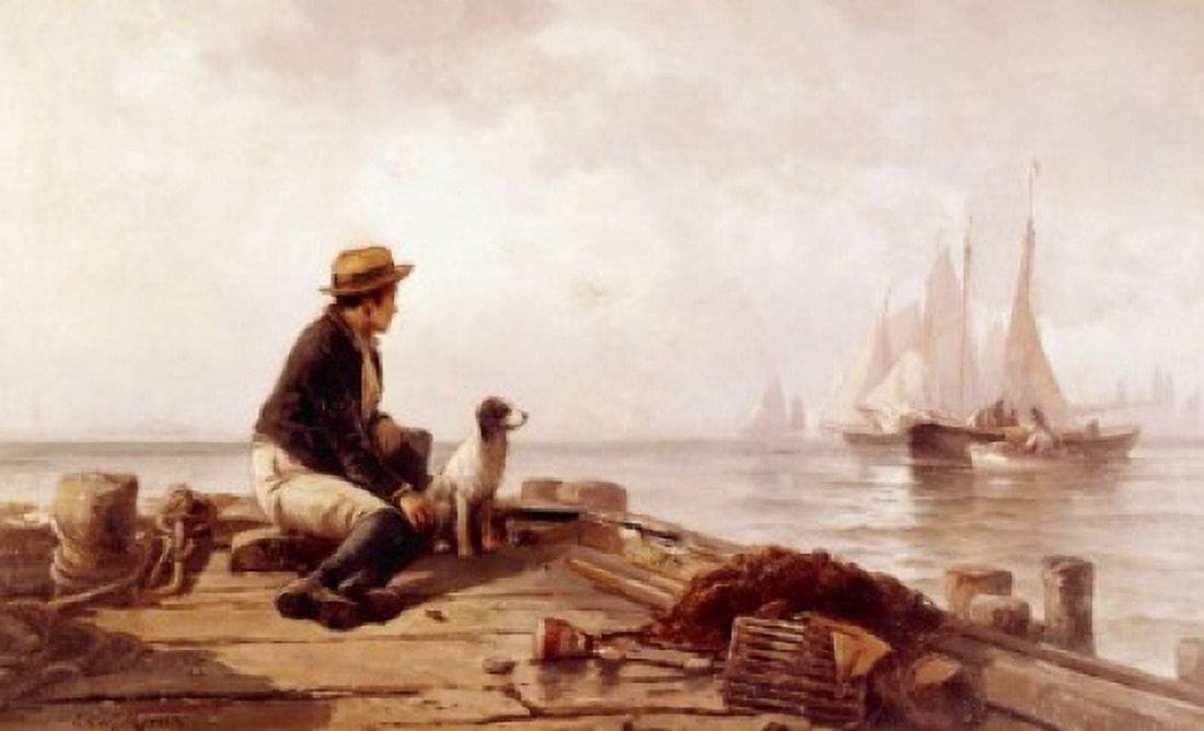 The Distant Horizon by Edward Moran (1829-1901) Canvas Art - Edward Moran (18 x 24)