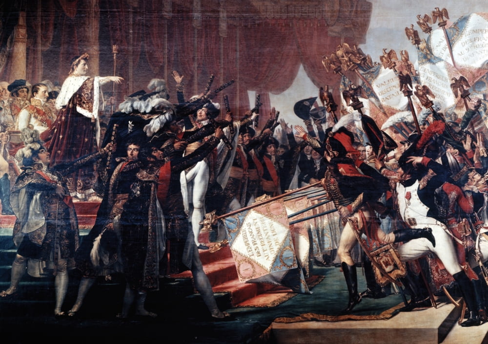 The Distribution Of The Flags With The Imperial Eagle (5 December 1804) Canvas Art - (24 x 18)