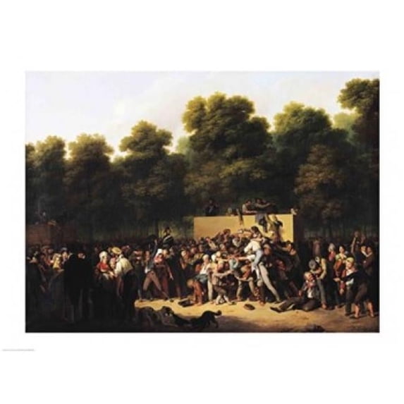 The Distribution of Food & Wine on The Champs-Elysees Poster Print by Louis-Leopold Boilly - 24 x 18 in.