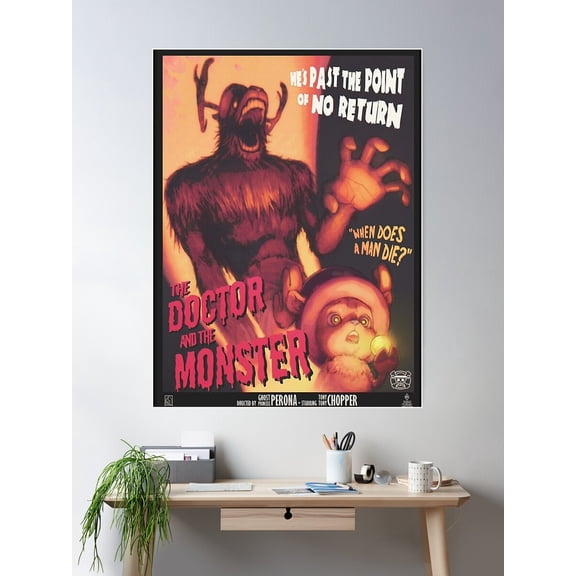 The Doctor And The Monster Poster Wall Art, Modern Wall Decor For Living Room Bedroom, 16x24 UNFRAMED