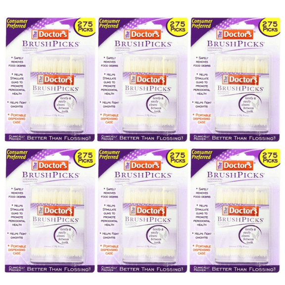 The Doctor's BrushPicks Interdental Toothpicks, 275 CT (Pack - 6)