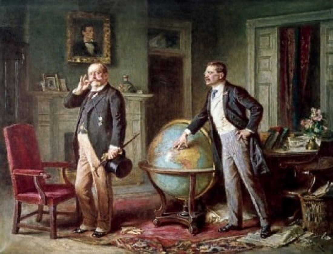 The Doctrine of Monroe (Teddy Roosevelt) Jean Leon Gerome Ferris (1863-1930 American) Canvas Art - Jean Leon Gerome Ferris (24 x 36)