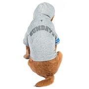 The Dodo Heather Gray Sundays Dog Hoodie LARGE