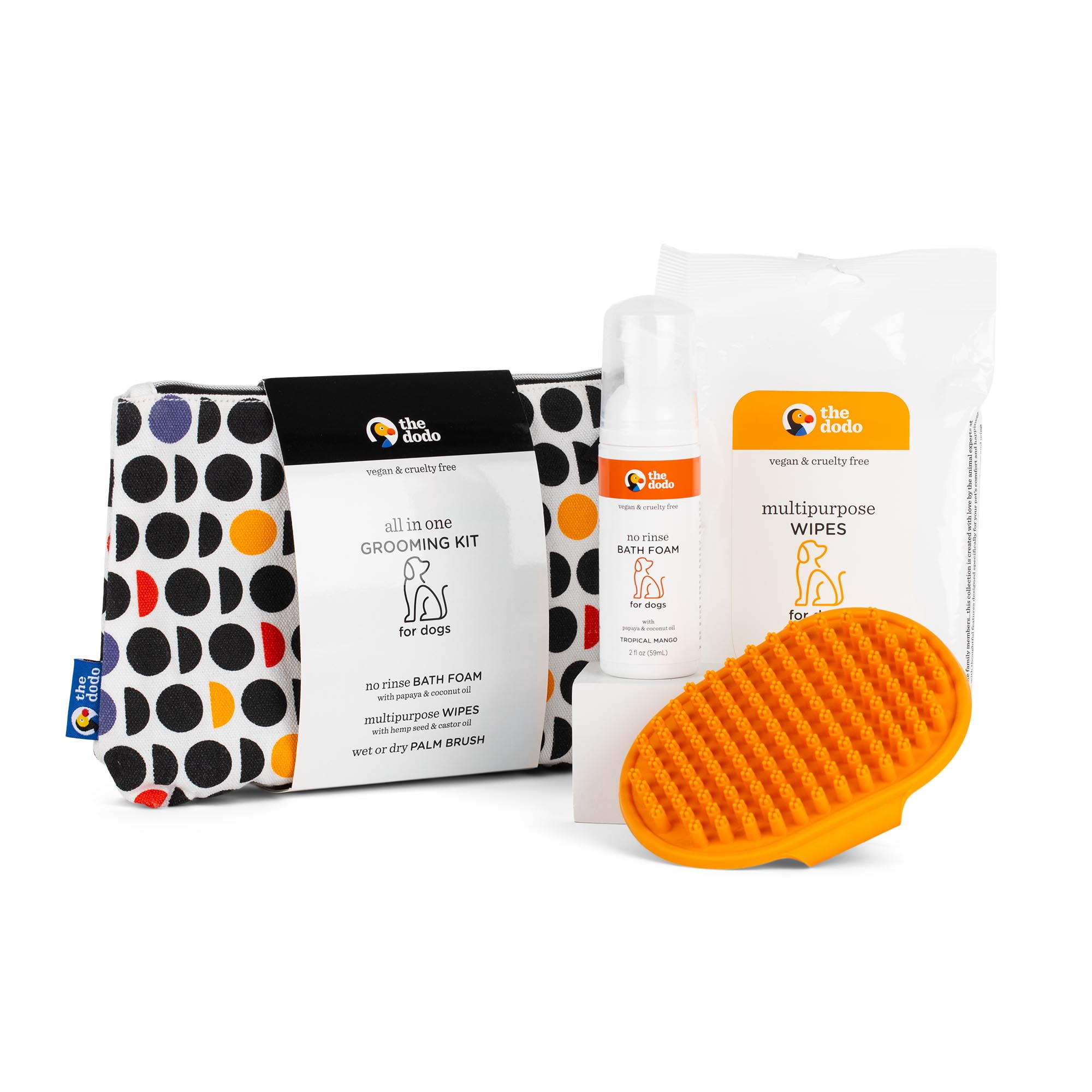 The Dodo SPA Kit, 3-in-1 Dog Grooming Kit with Travel Bag & Brush, Portable Pet Shower & Bath Accessories