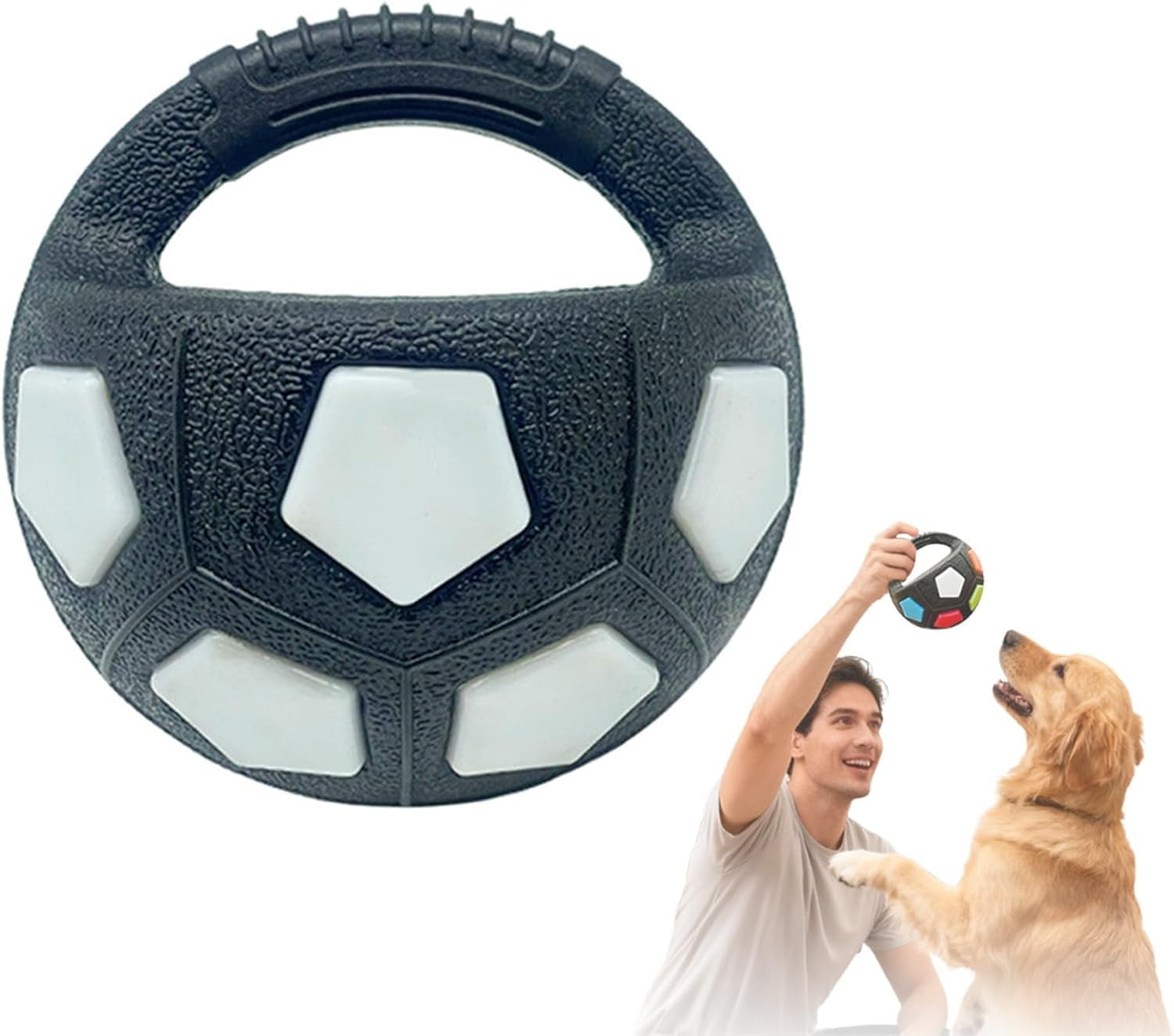 The Dog Calming Ball, 2026 New Interactive Dog Toys with Squeaker, Chewable Ball with Handle, for Small Medium Large Dogs Playing